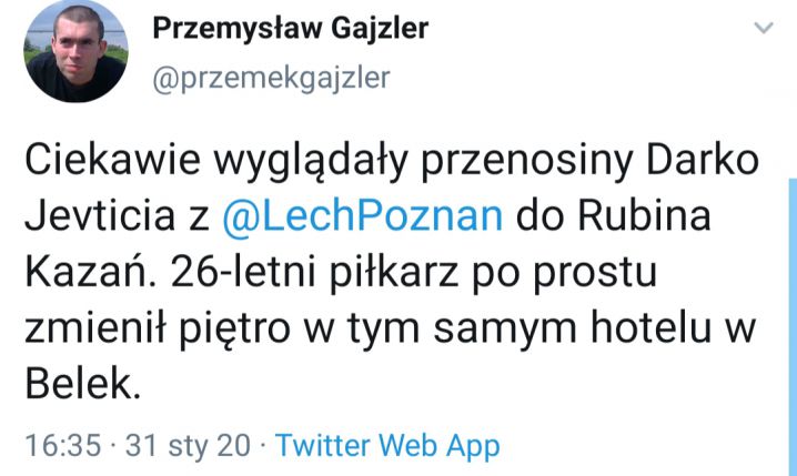 Tak w tureckim Belek wyglądała PRZEPROWADZKA Jevticia z Lecha do Rubina xD